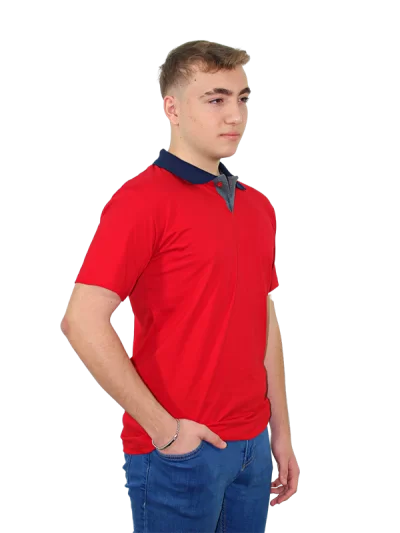 Polo Yaka Kırmızı Tişört